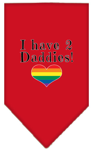 I Have 2 Daddies Screen Print Bandana Red Large